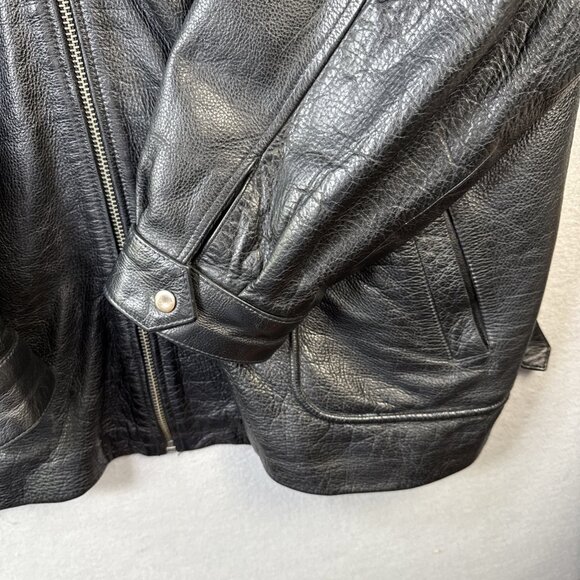 Vintage Wilsons Leather Jacket Mens Size‎ XXL Black Biker Bomber Rock Punk Heavy - Picture 4 of 15